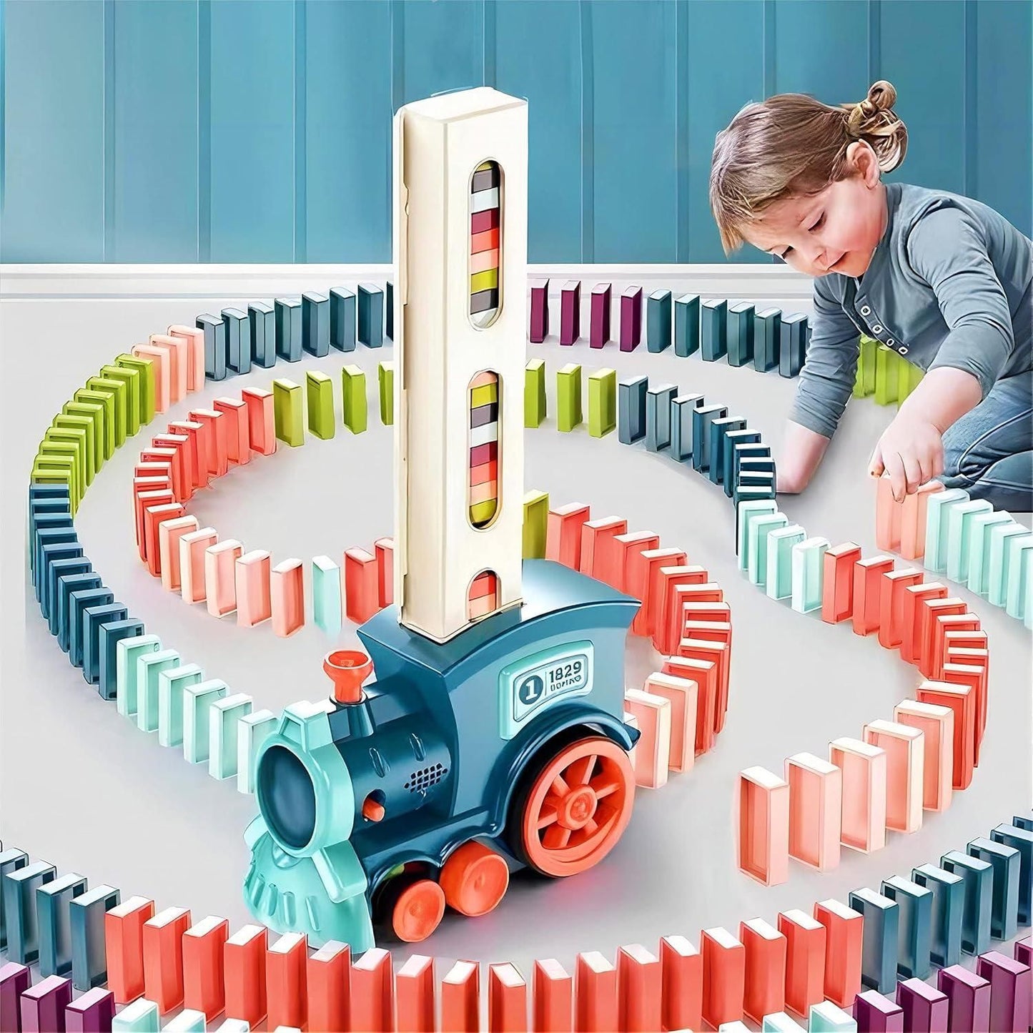 Train Toy Domino Set for Kids  with Sound Effects
